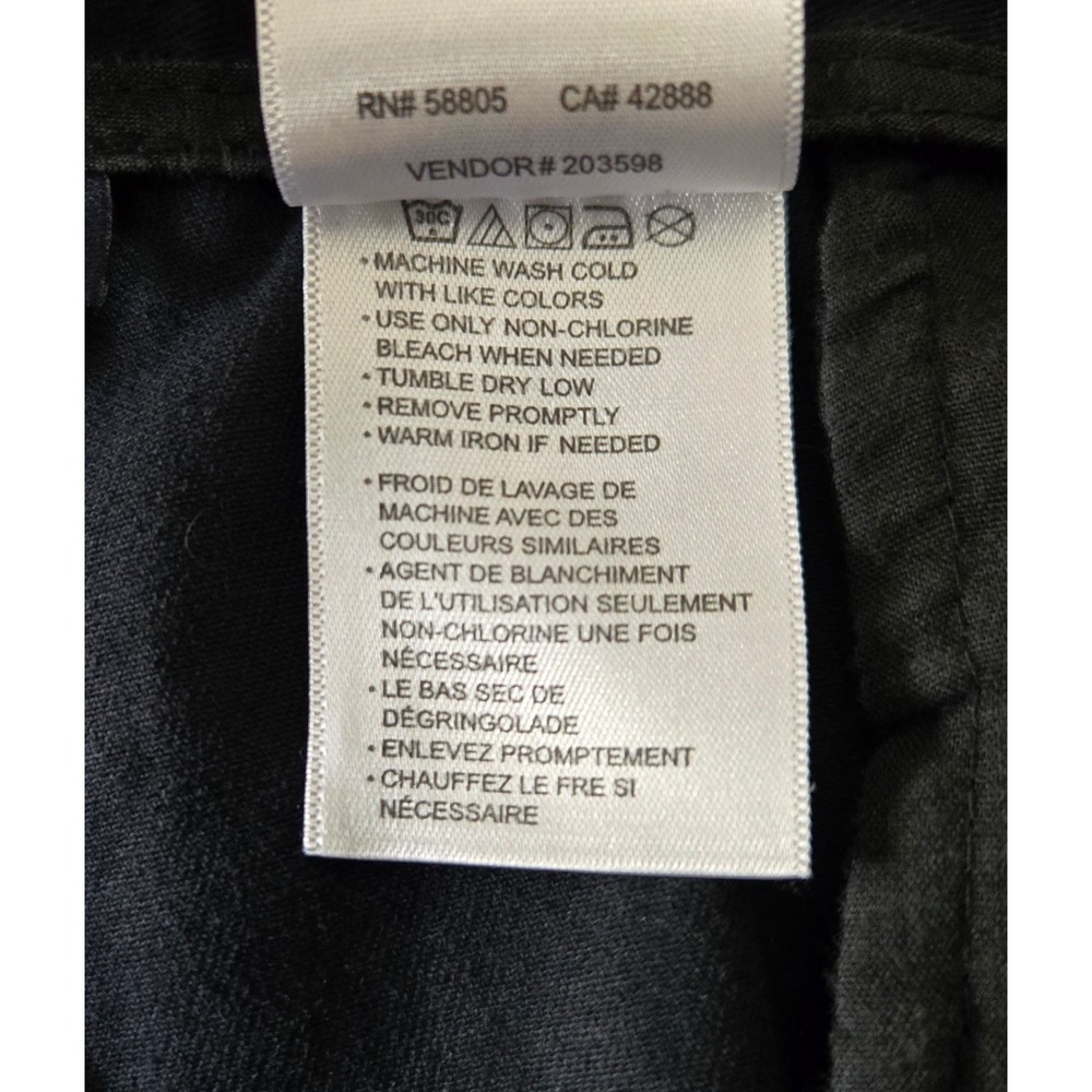 Harbor Bay Chino Pants Mens 50x28 Black Straight Leg 100% Cotton Casual Workwear - Picture 8 of 9